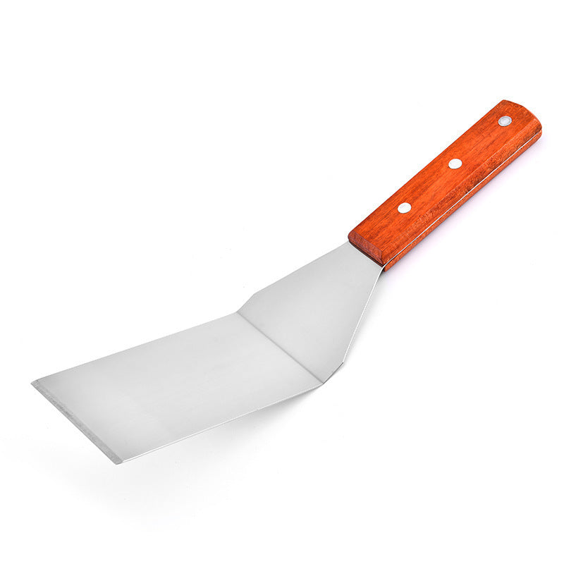 Meetue Premium Stainless Steel Kitchen Spatula with Natural Wood Handle - Heavy Duty Food-Grade Metal Turner for Flipping, Grilling, and Baking (Solid, Slotted, & Set Options Available)