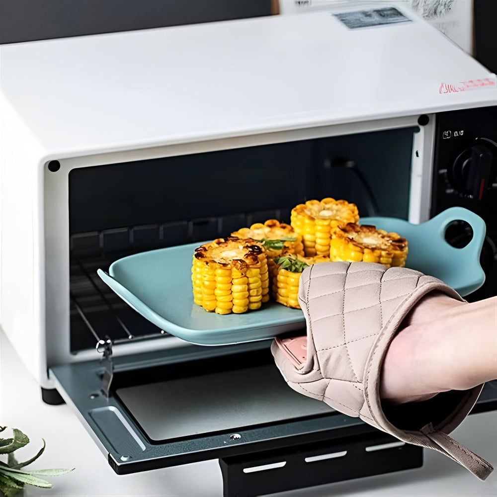 Meetue Heat-Resistant Silicone Quilted Oven Mitt - Non-Slip Textured Grip with  Cotton Lining for Baking & Cooking (Single Pack)